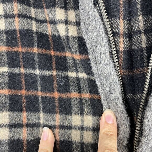 Anthropologie Moth Plaid Sweater Jacket Size S Wool Blend Zip Up Mixed Media - Picture 3 of 11